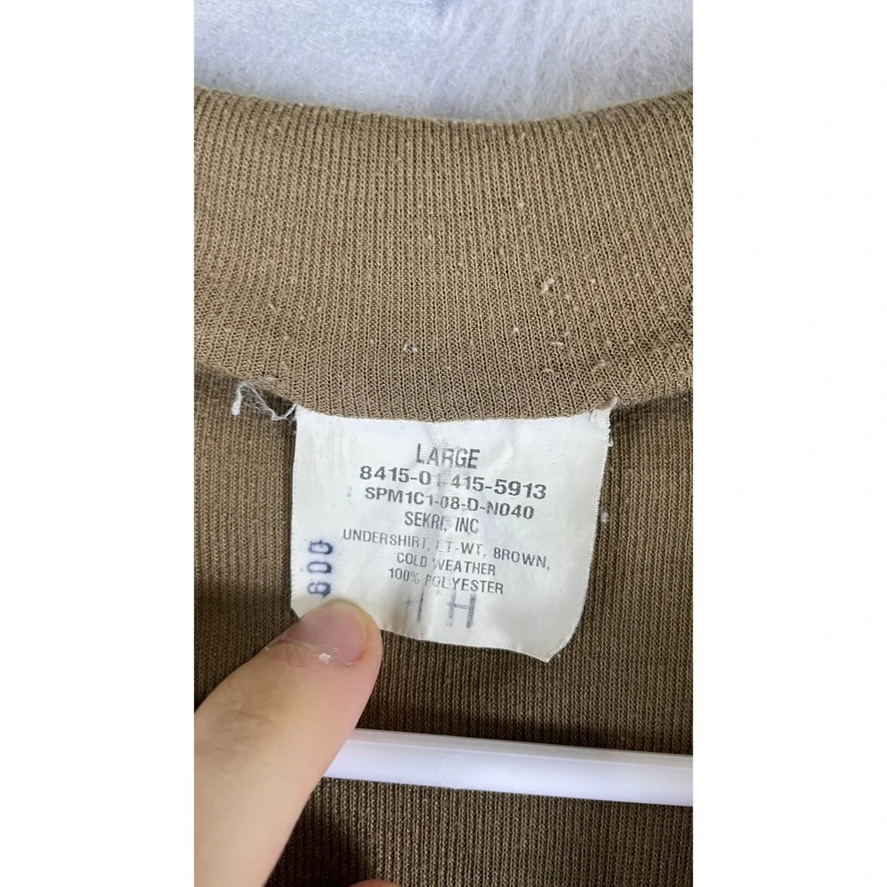 Sekri Inc Undershirt Men Large Brown Good Cold Weather 1/4 Zip Base Layer 12574